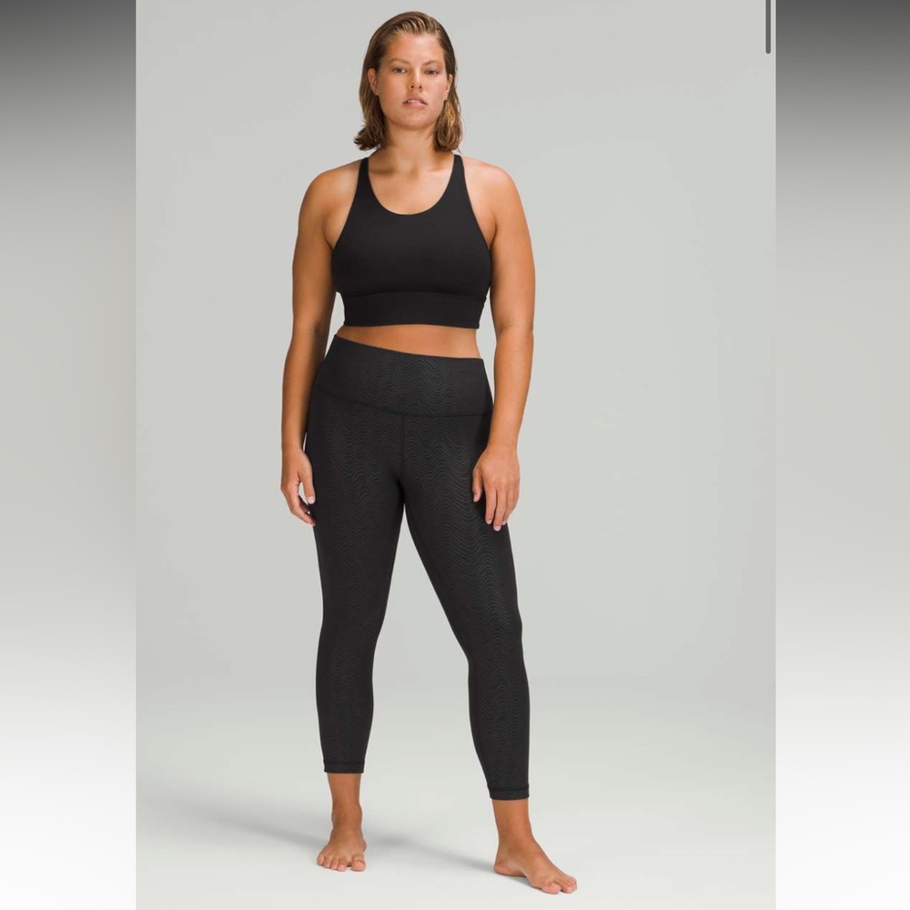 89. Lululemon $118 Align High-Rise Pant 25" Aqueous Emboss Black 4